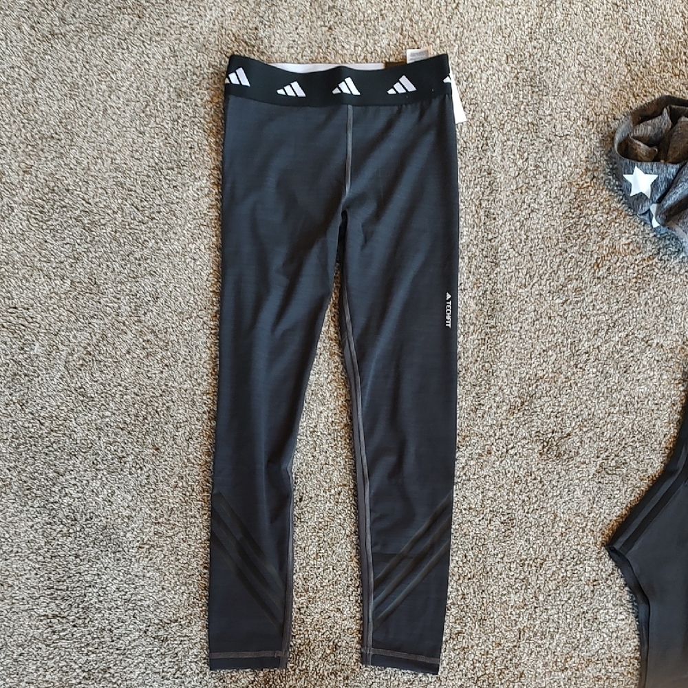 Adidas AEROREADY Techfit Dark Gray Heather Training Tights (#B1035)